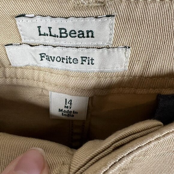 L.L Bean Lakewashed Chino Favorite Fit Pants women's size 14 Tan Workwear Office - Picture 6 of 10